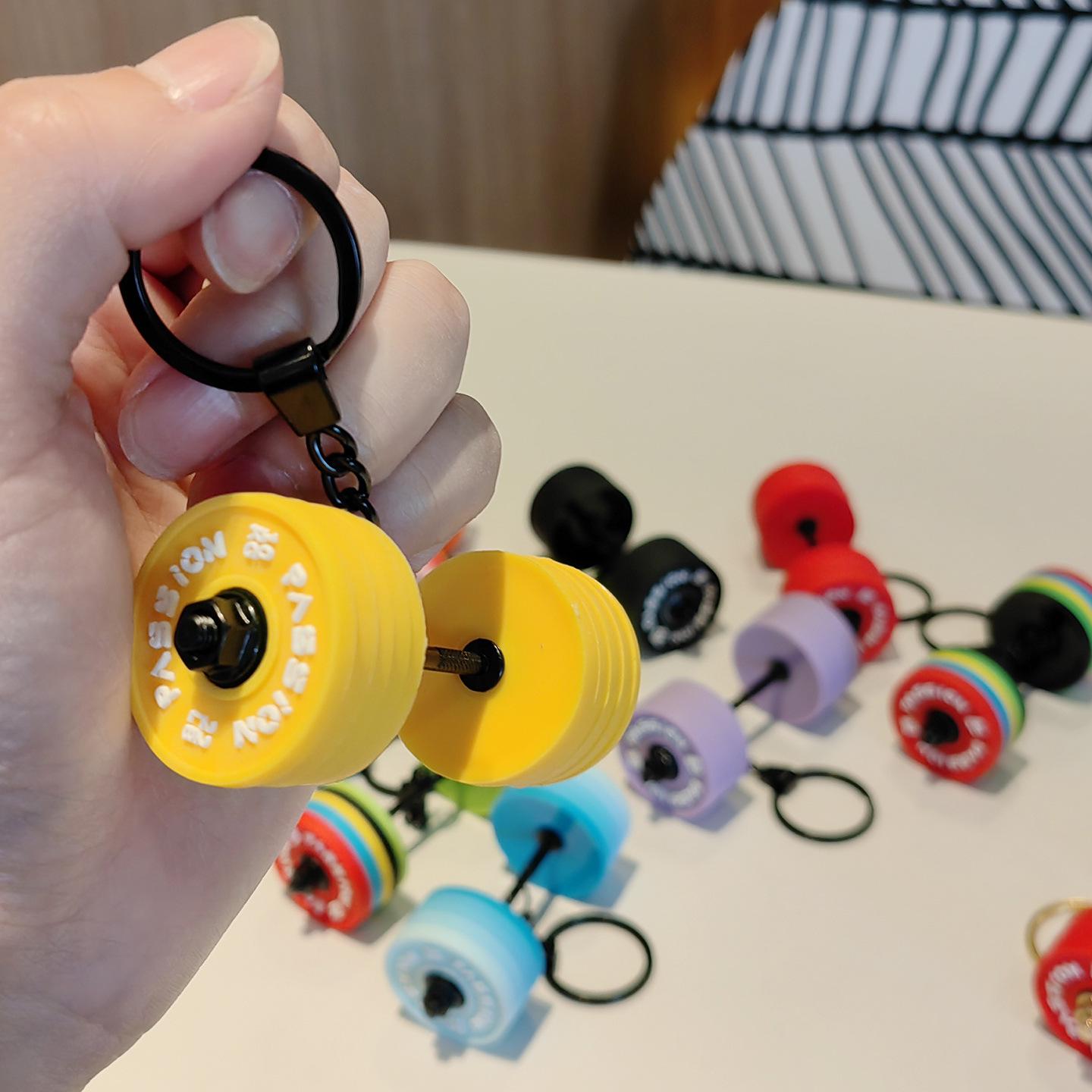 High-Value Fitness Equipment Series: Dumbbell & Barbell Keychain Backpack Ornaments