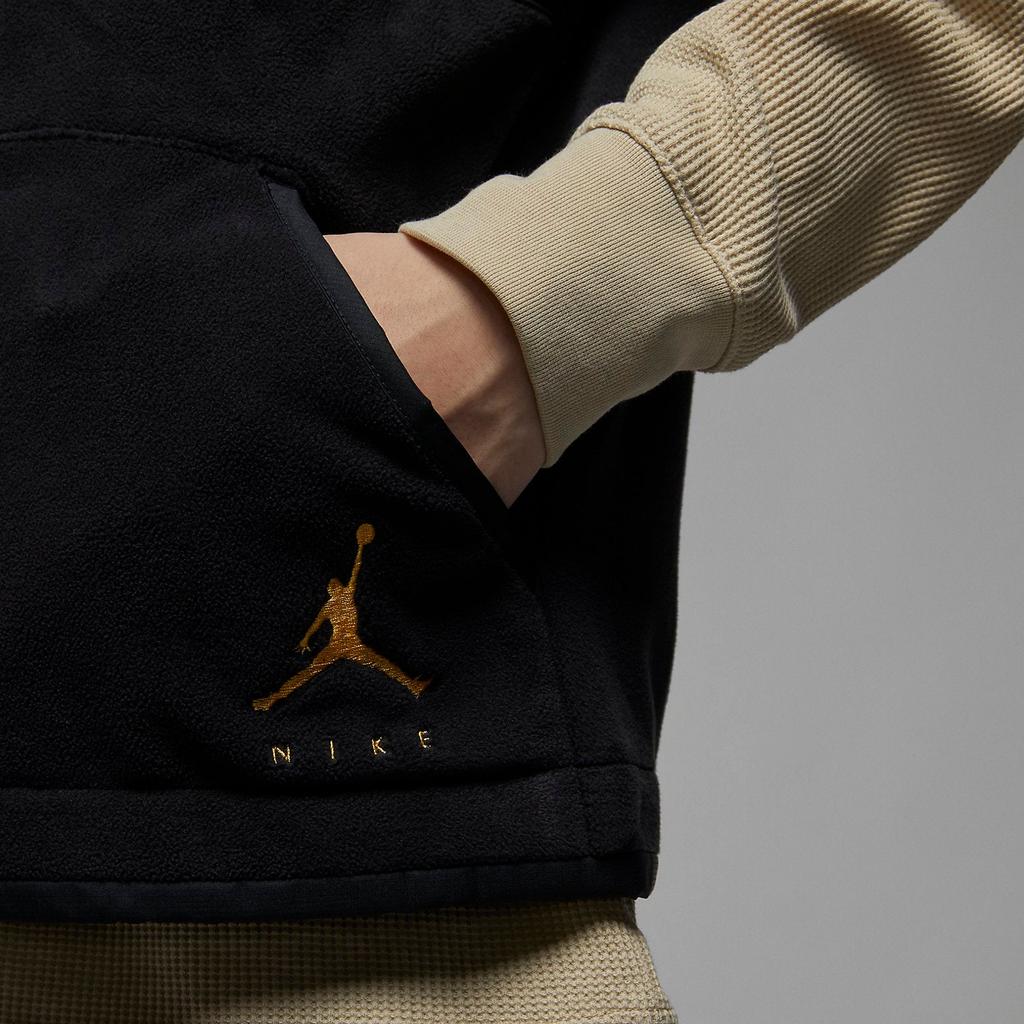 Jordan Logo Print Panel Design Stand Collar Sleeveless Vest Men Vest Black DX6598-010