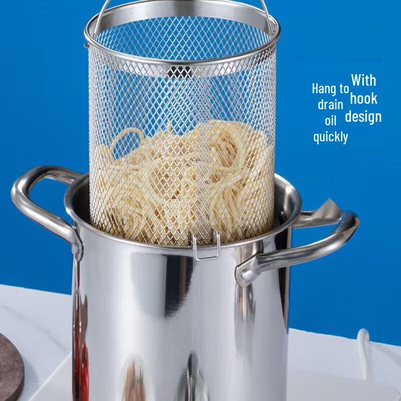 304 Stainless Steel Multi-Purpose Deep Pot with Strainer