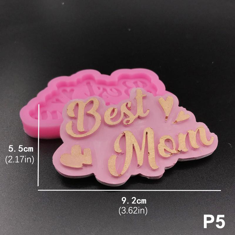 

Силиконовая форма ко Дню матери, украшение для торта «Любовь всей семьи», инструмент для выпечки на кухне 4.1*7.7cm