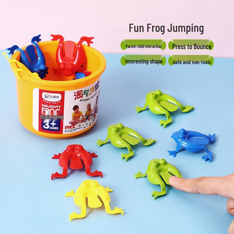 Children s Green Jumping Frog: Nostalgic Bouncing Toad Toy for Parent-Child Play