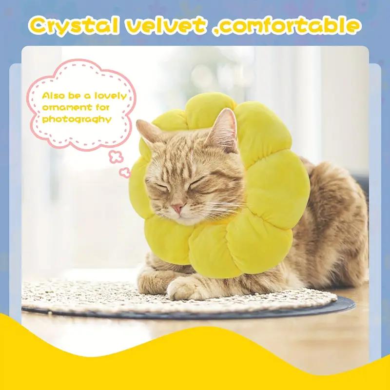 Adjustable Cat Recovery Collar Cute Solar Flower Neck Cone After Surgery Adjustable Cat Recovery Collar Cute Solar Flower Neck C