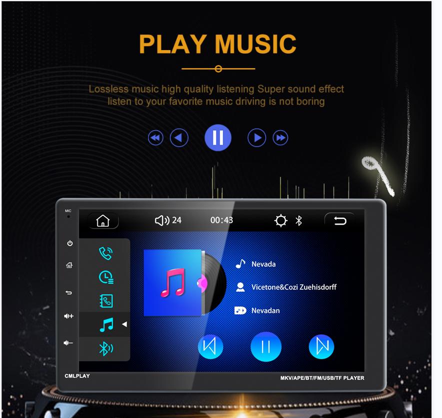 TOYOUSONIC 1 Din Car Radio MP5 Multimedia Player 9" Touch Screen Carplay FM Bluetooth USB BT Mirror Link Android Auto Radio