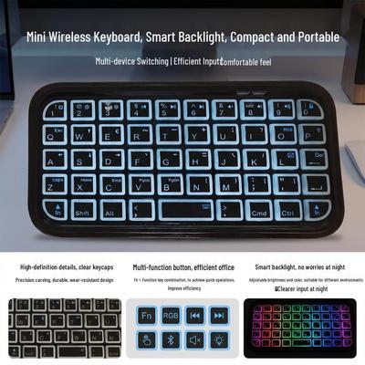 Multi-System Universal Wireless Bluetooth Luminous Seven-Color Mini Keyboard