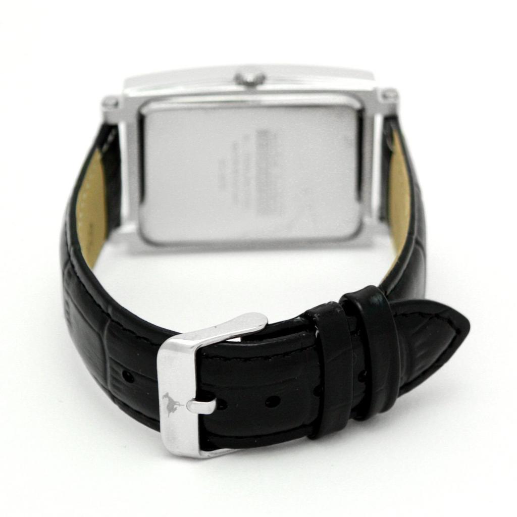 Michel Jurdain SG-3000-7 Men's Sports Diamond Watch with Leather Strap, White and Black