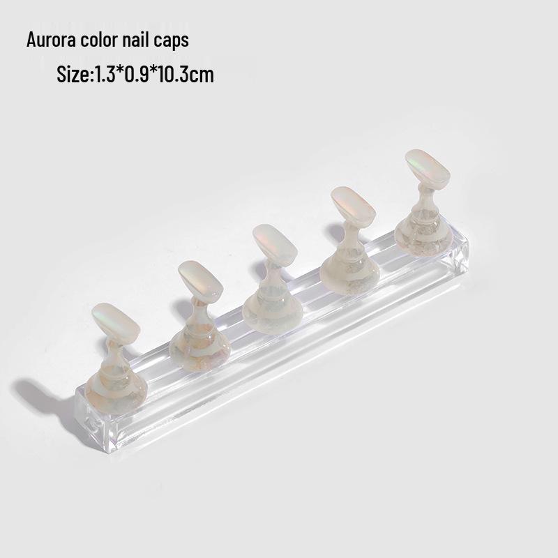 Fairy Aurora Iridescent Acrylic Nail Art Practice Stand with Strong Magnet Holder