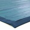 Bambusteppich Latten und blaue Borte 70x120