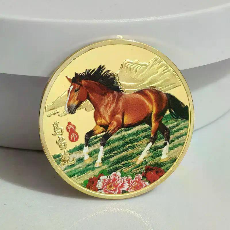 40mm Čínské Mince Šťastné Zvíře Kůň Sběratelské Mince Kovová Kolekce 2026 Novoroční Suvenýr