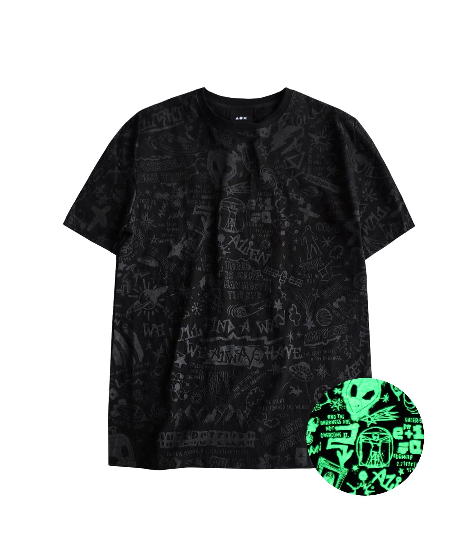 Aox Alien Graffiti T-Shirt Black/L