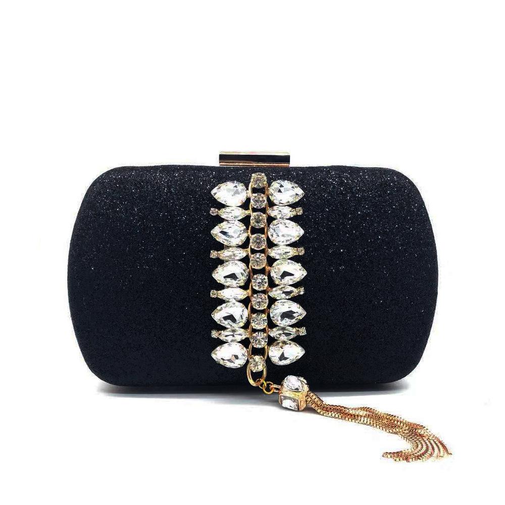 New Style Sequined Evening Bag Fringed Chain Embellished Vestidos De Noche Women's Crossbody Bag For Prom Gowns