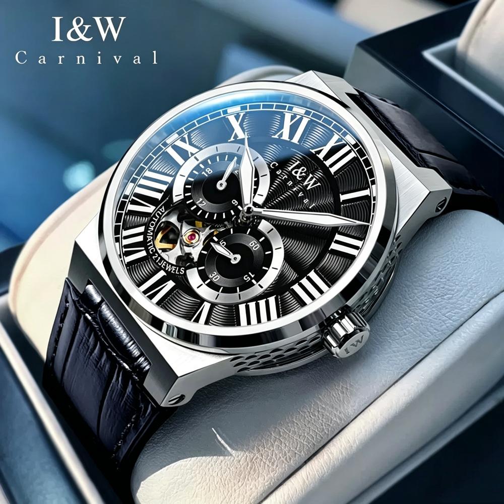 IW High Quality Watch Men Automatic Mechanical Watches MIYOTA Movement Waterproof Wristwatch Sapphire Glass Leather Strap Reloj
