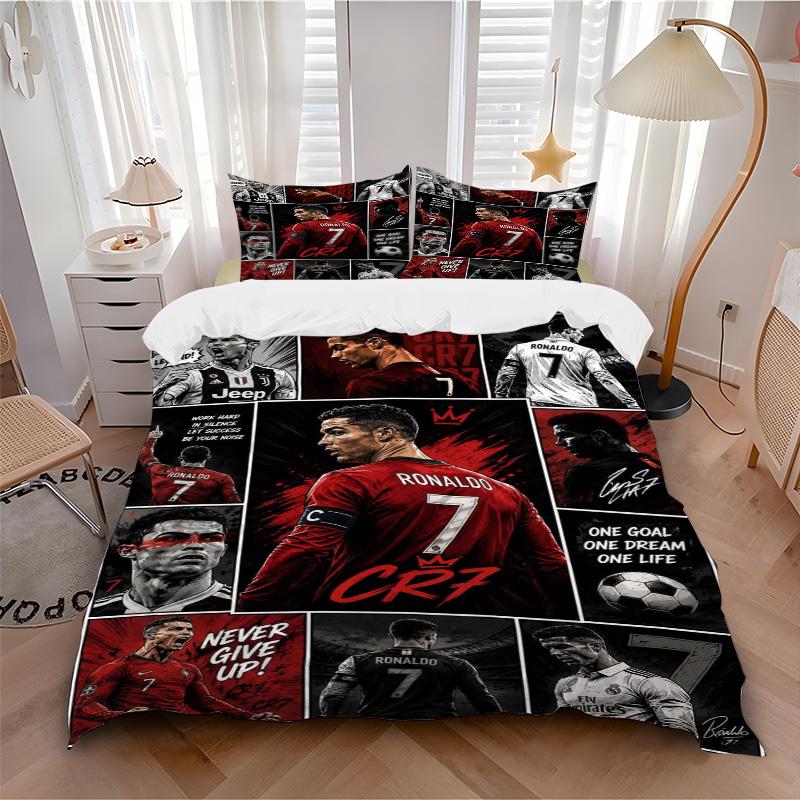 Cristiano Ronaldo Legacy Print 3Pcs Bedding Setduvet Cover With 2 Bedropillowcase Home Birthday Gift