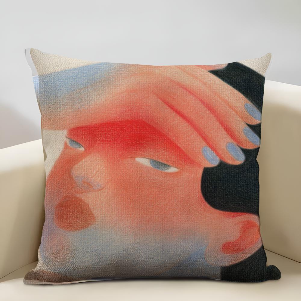 Tear Nevus Cushion Cover Household Decoration Linen Sofa Cushion Cover: Skin-Friendly & Breathable with Invisible Zipper