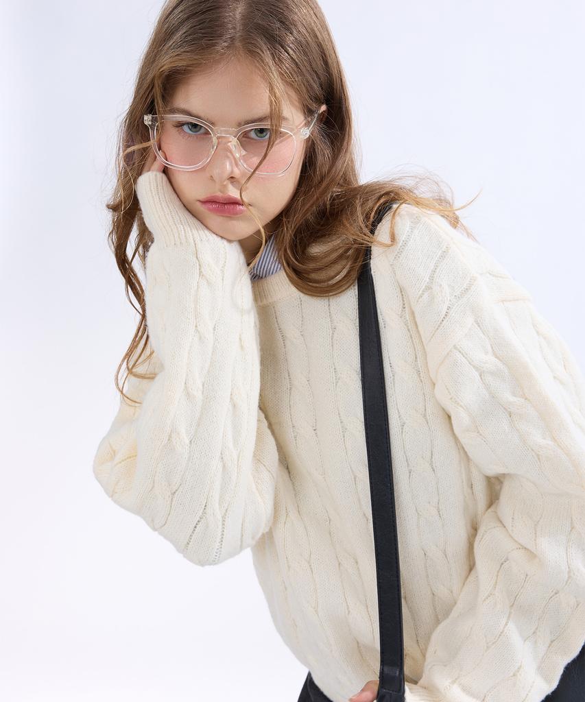 Yosemiti Cable Knit Ivory Ykm-105