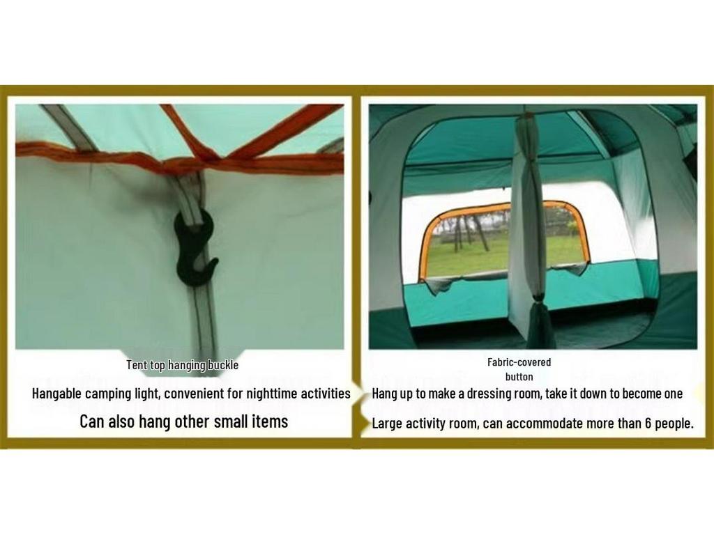 Double-Layer Outdoor Tent: Two Rooms & Living Area - Spacious, Portable, and Durable for Camping & Picnics