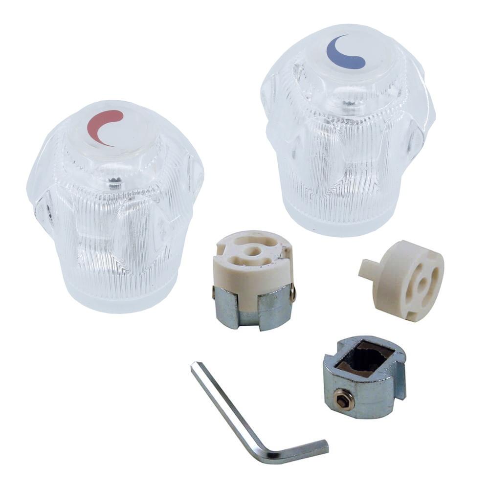 

Universal Kitchen Bathroom Faucet Handles Clear Acrylic Replacement Knob Style 2-Pack Durable Installation Easy Grip DIY 80010 United States