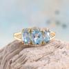Natürlicher Himmelblauer Topas Ring Ohrringe Set 925er Sterlingsilber November Geburtsstein Feinschmuck für Damen Jubiläumsparty Geschenk