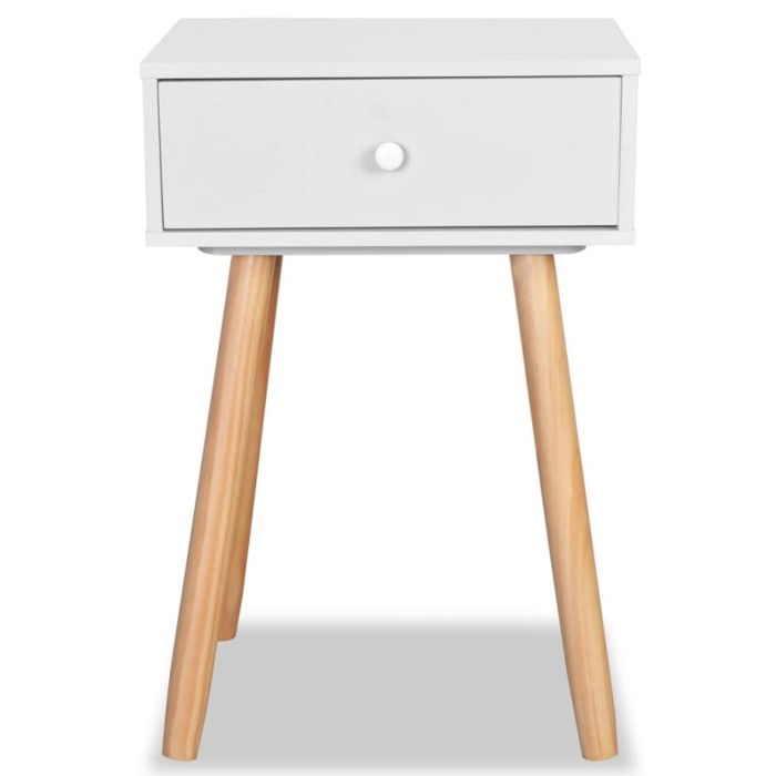 VidaXL Table de chevet 2 pcs Bois de pin massif 40 x 30 x 61 cm Blanc