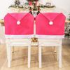 6PCS Christmas Chair Covers, Santa Hat Xmas Chair Covers, Christmas Decorations Indoor Chair Covers For Indoor Kitchen Dinning Room Home Office