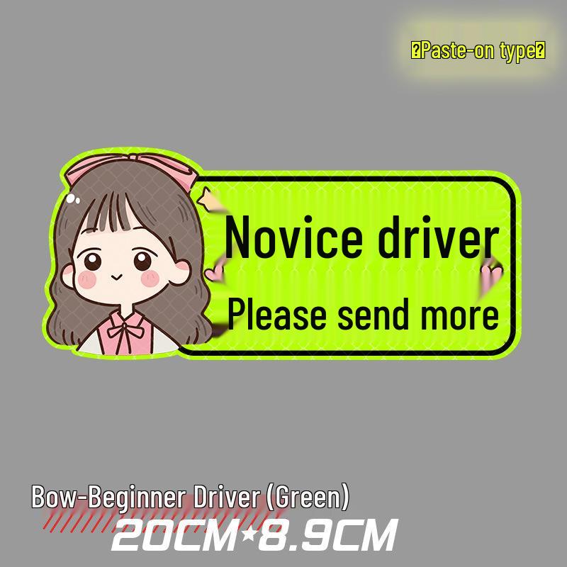 New Driver On Board Reflective Car Sticker - Female Driver Alert