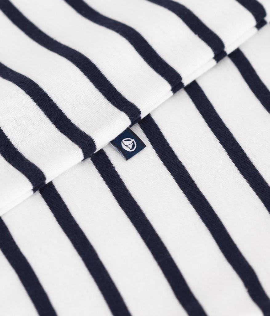 Short Romper A0CV3 12 months 74cm [Petit Bateau] Off-White/Navy