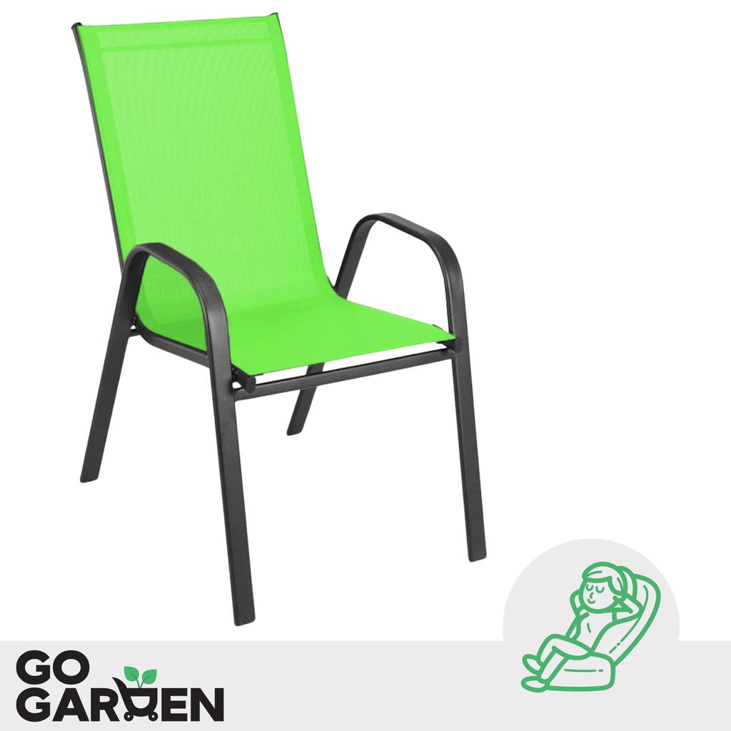 Metall-Gartenstühle für Balkon Terrasse Garten Sessel Grün Robust 4 Stk.