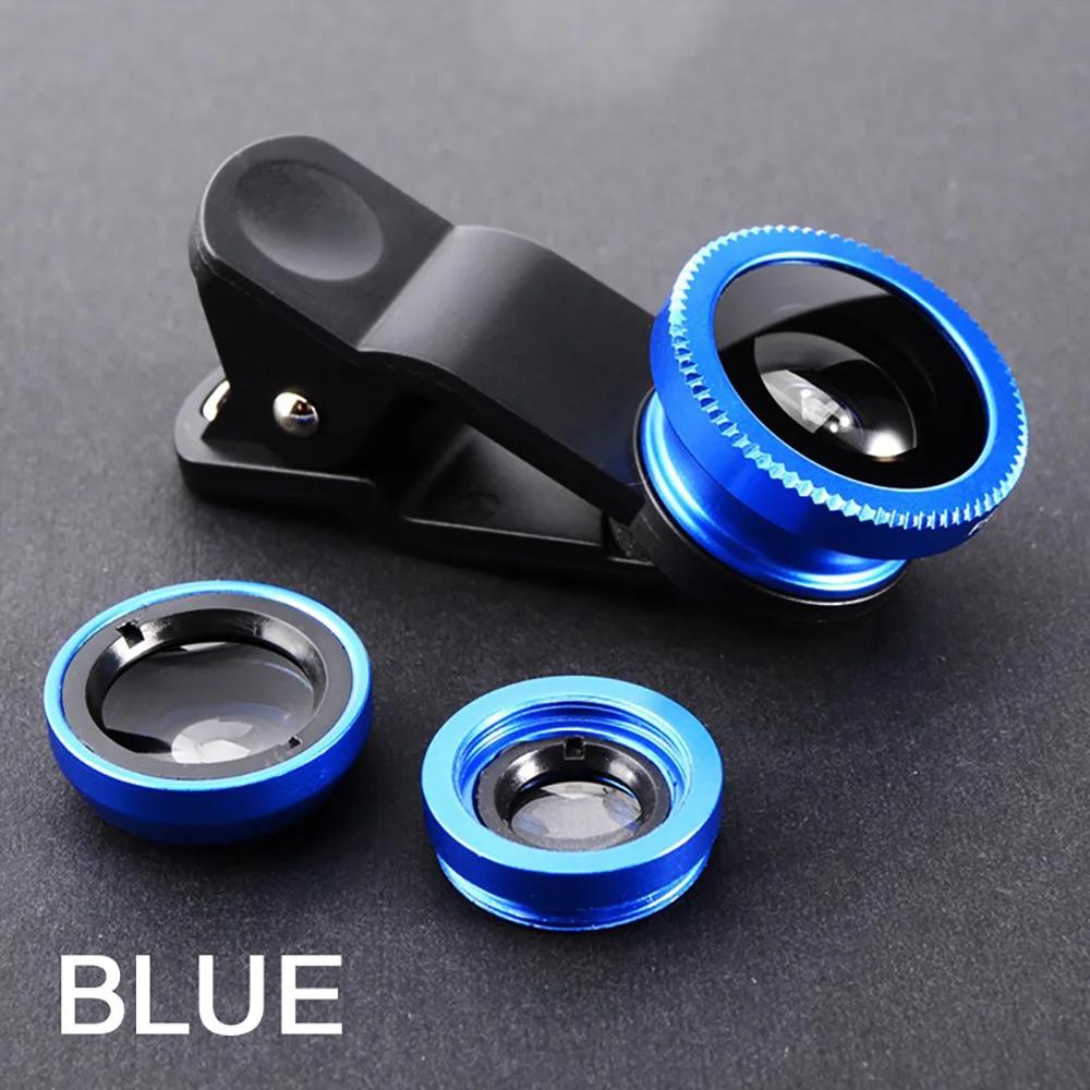3in1 Fisheye Wide Angle Micro Camera Lens 0.67X Wide Angle Macro Lenses Camera With Clip for iPhone Xiaomi Redmi Huawei 3IN1 Len