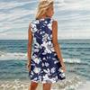 Summer Dresses For Women Beach Boho Sleeveless Printing Flowy Pocket Tshirt Tank Sundresses
