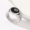 Punk Gothic Number 8 Billiards Ball Ring for Women Vintage Silver Plated Retro Charm Billiards Rings Finger Jewelry