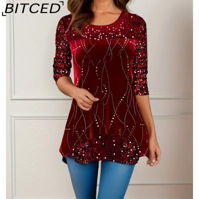 Women's Fashion Casual Autumn Winter Long Sleeve O-Neck Blouses & Shirts