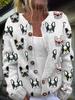 2026 foreign trade new 3D digital printing cardigan knitted jacket women's clothing early spring and autumn factory wholesale