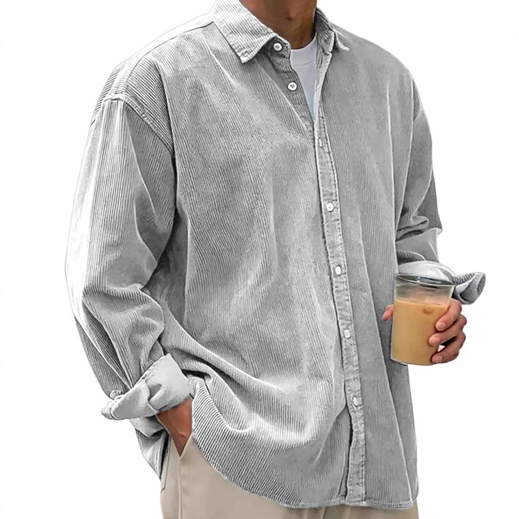 New Style Corduroy Shirt Men Long Sleeve Trendy Streetwear Fashion Brand Loose Casual Thick Shirt Jacket Coat Autumn Warm Comfortable  Daily Wear