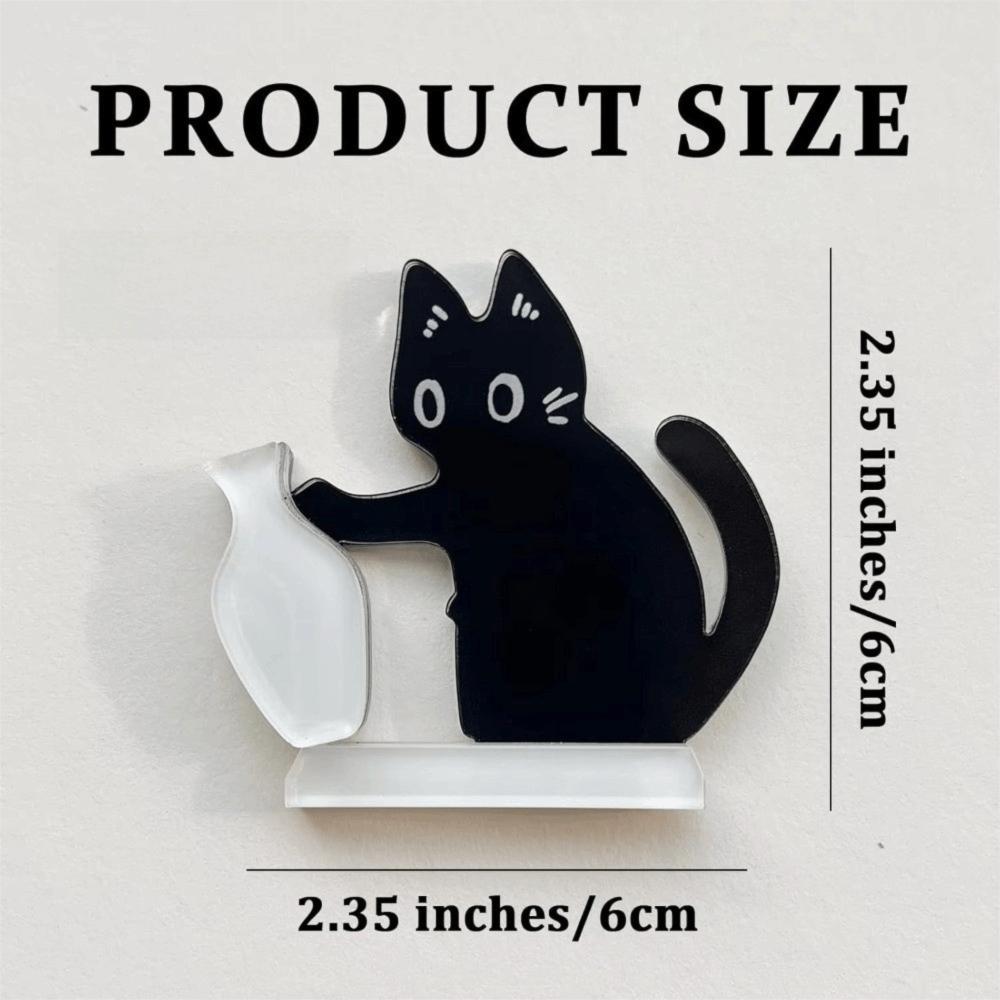 High Quality Acrylic Cat Whiskers Collection Ornaments Magnetic Cartoon Cat Refrigerator Sticker Cat Hair Storage Memorial Box
