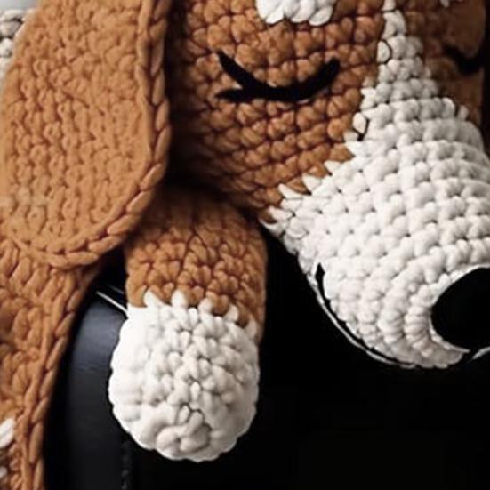 Sofa Aufbewahrungstasche Weiche Wolle Hundeform Handgewebtes Wollkissen mit integriertem Getränkehalter Winter Sofa Zubehör