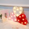 Heart Shape Design LEDs Light Standing Sign with Bulbs Night Lamp Warm White Constant Bright Light