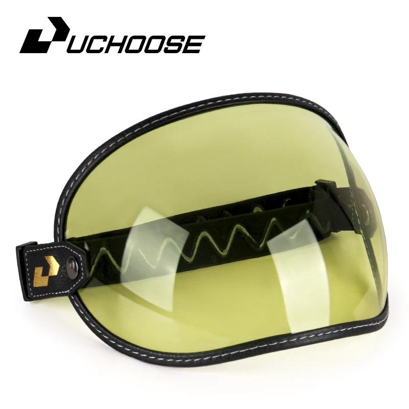 Uchoose Adatta a Tutti Casco Integrale Mezzo Casco Moto Vintage Retro Scudo Bolla Visiera Lente Occhiali da Sole Occhiali Accessori