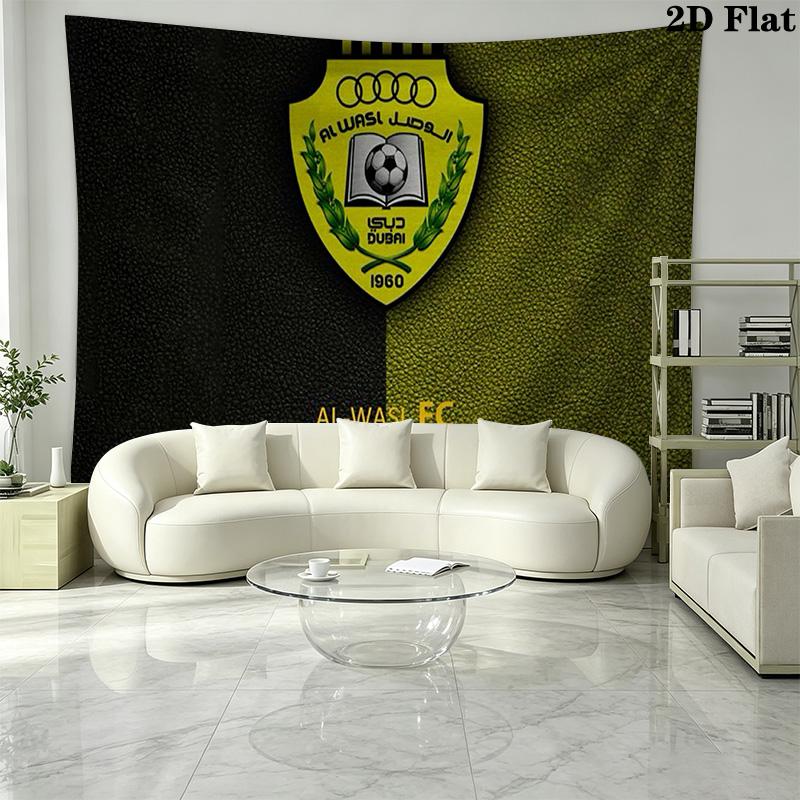 Al-Wasl F.C Wall Tapestry Aesthetic Wall Hanging Printed Fabric Blanket Decorative Tapestries for Bedroom Living Room Home Decor