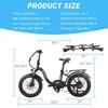 Electric Bicycle Ebycco S1 20" Tire 250W Motor City Electric Bike For Adult 36V 10.4Ah Dual Disc Brakes Max Range 50Km 7 Speed Black