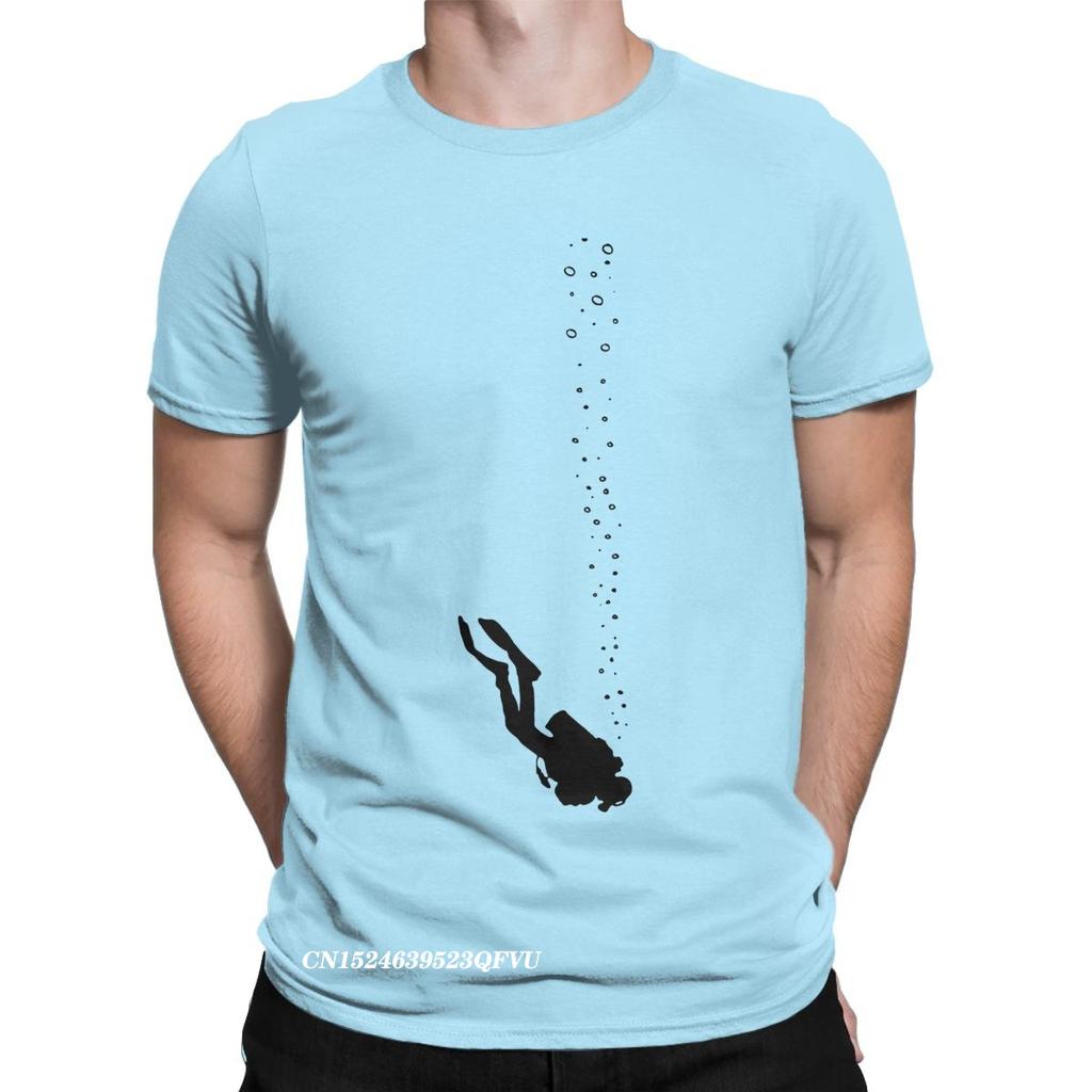 Dykning Scubadykare Vattensport T-shirts För Män Hipster Ren Bomull T-shirts Rund Hals Harajuku T-shirt Stor Storlek Kläder