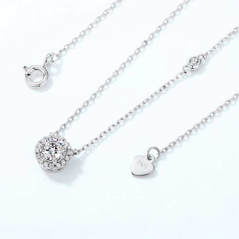 Nuovi prodotti per collana in argento Moissanite S925, catena alla moda con clavicola