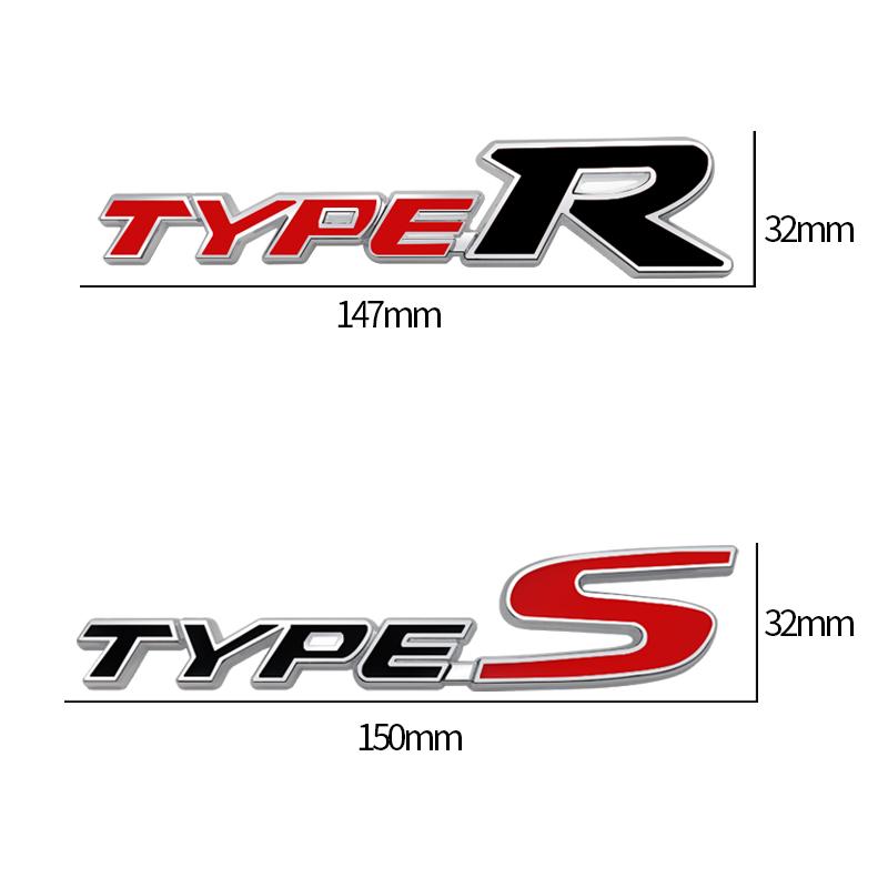 Car Accessories Metal Type S Emblem Rear Trunk Body Typer Badge Sticker For Honda Acura Accord Civic Spirior Odyssey Mugen ED4