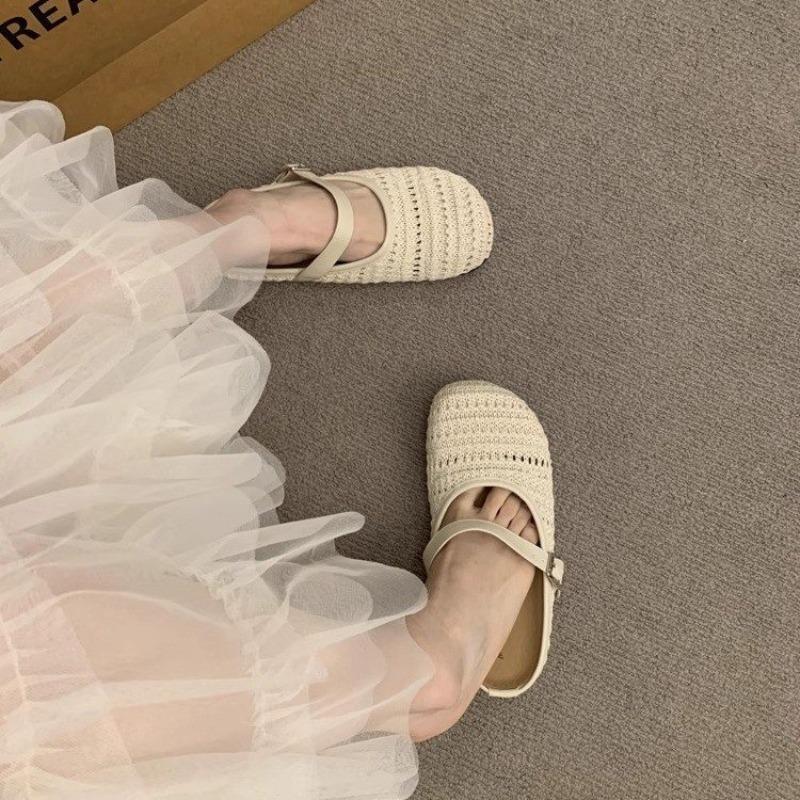 

Fashion Fashion Style Women s Flats Slippers Suede Fad Mules Shoes New Slingback Sandals Summer Casual Flip-flops Woman Slides Sandals 40 белый