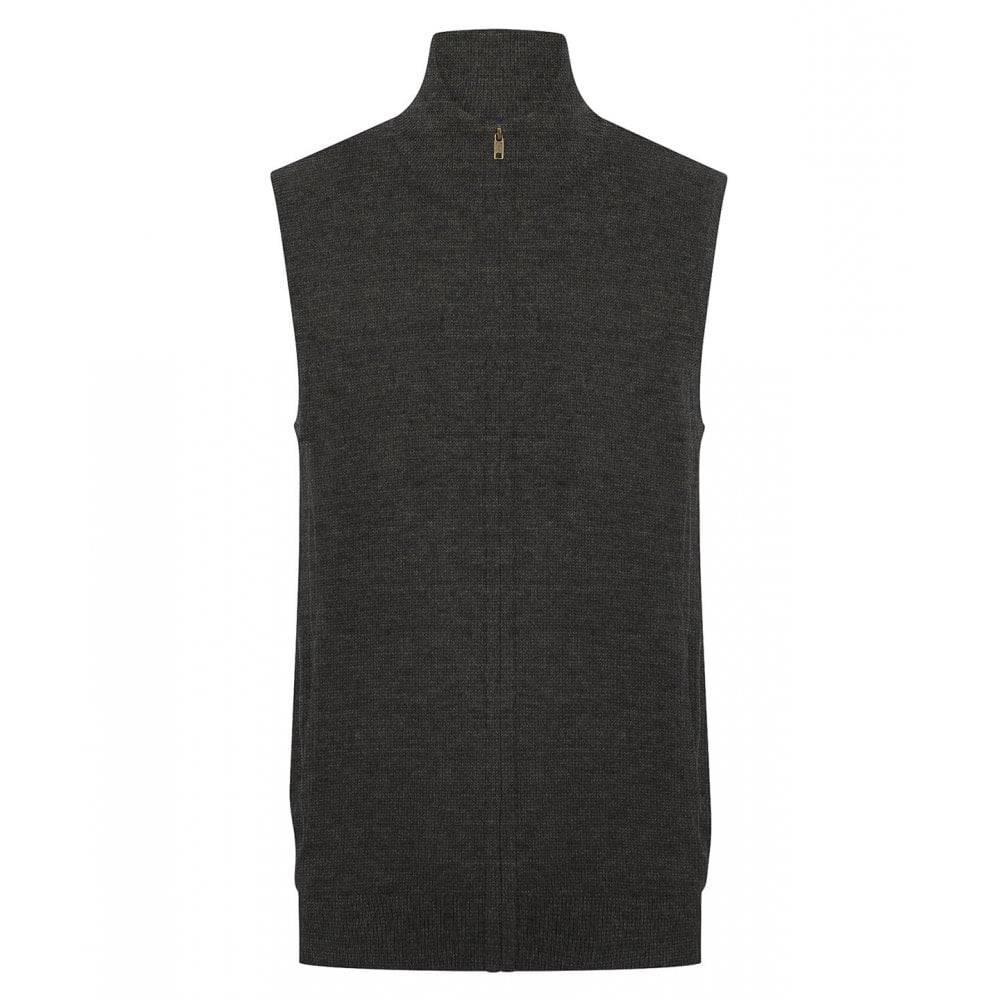 Henbury Mens Zip Front Sleeveless Jumper