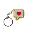 Yellow Heart Message Fidget Clicker Keychian Stress-Relief Heart Press Button Bag Charm  Adults