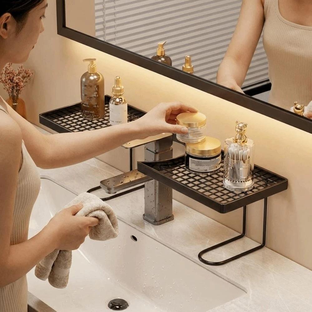 Mesh Bathroom Storage Rack Water Drainage Countertop Organizer Kitchen Storage Rack Bathroom Sink