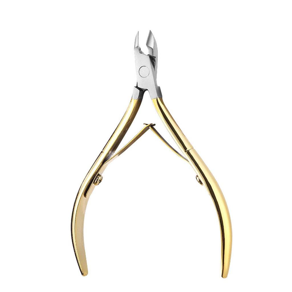 Stainless Steel Slanted Nail Clipper with Cuticle Scissors and Small Blade for Easy Trimming and Hangnail Removal