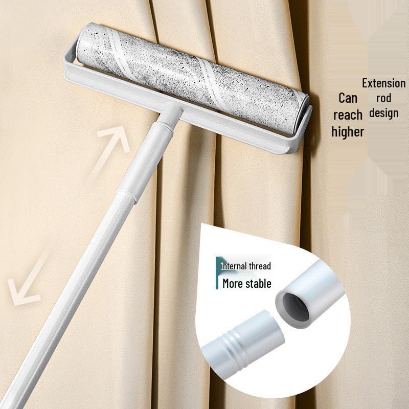 Large Household Retractable Lint Roller with Long Handle and Lid