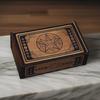 Eladcncmc Wooden Tarot Card Storage Case, Push-Pull Tarot Card Storage Box, Portable Card Container, Astrology Trinket Box