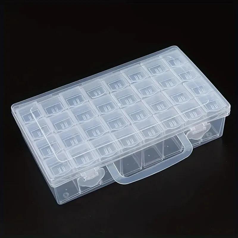 Transparent Storage Box with 32 Compartments, Small Independent Boxes for Storing Rhinestones and Diamond Painting Tools
