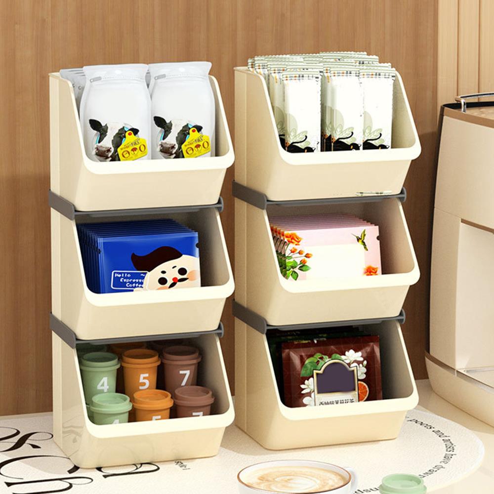 Tea Bag Storage Box Desktop Storage Rack Capsule Coffee Storage Case Transparent Organizer Durable Stackable Storage-shelves